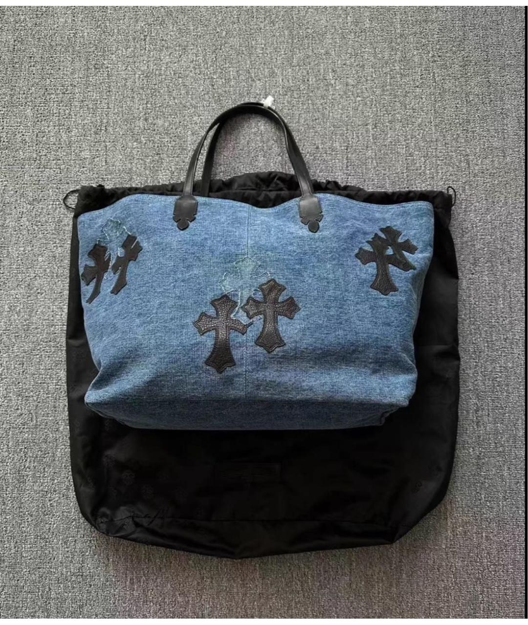 CHROME HEARTS Синяя деним сумка тоут, фото 4
