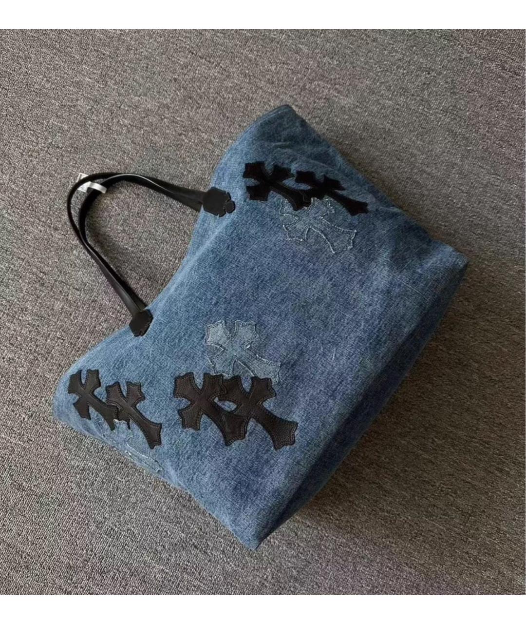 CHROME HEARTS Синяя деним сумка тоут, фото 2