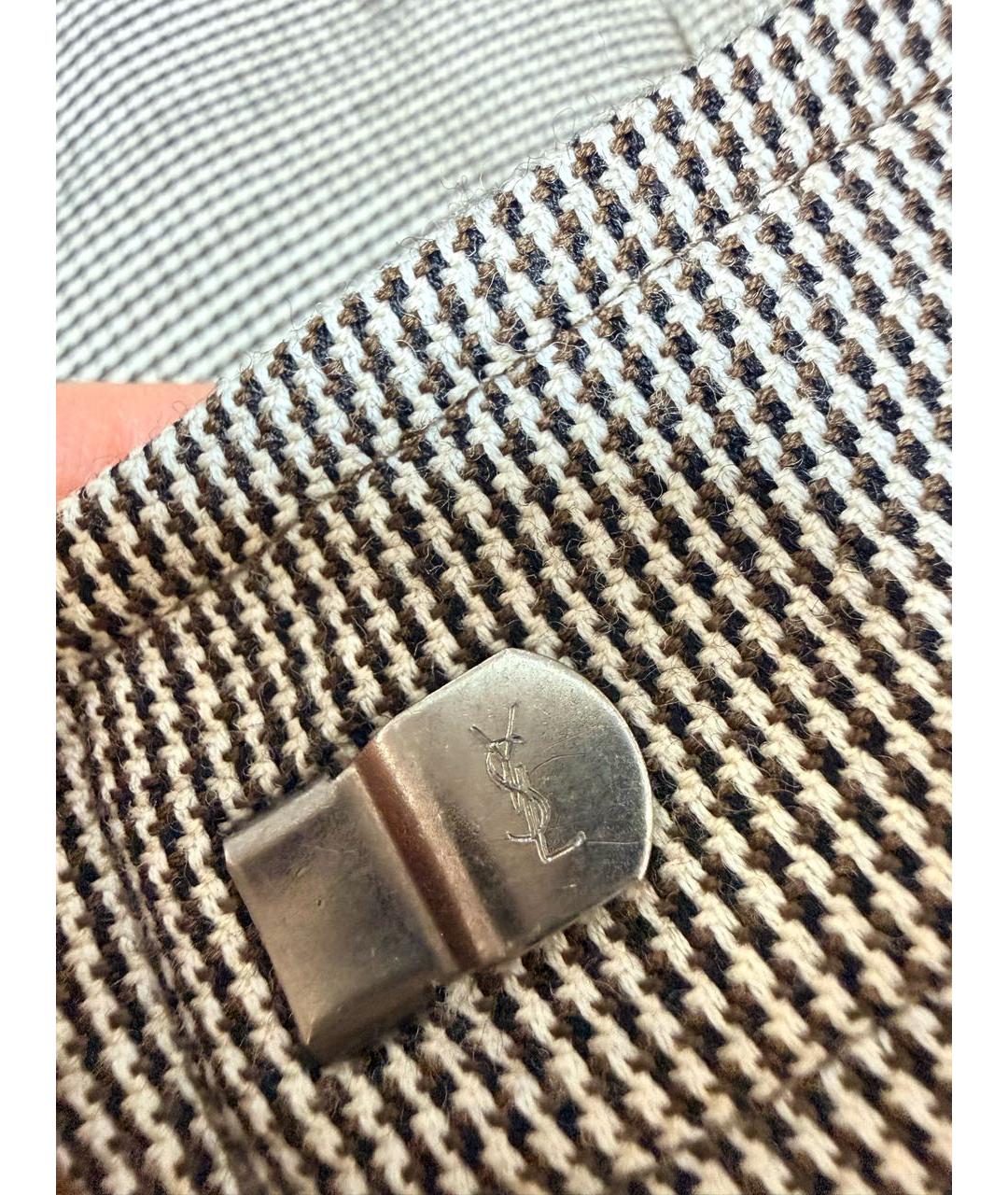 SAINT LAURENT Горчичная шерстяная юбка миди, фото 7