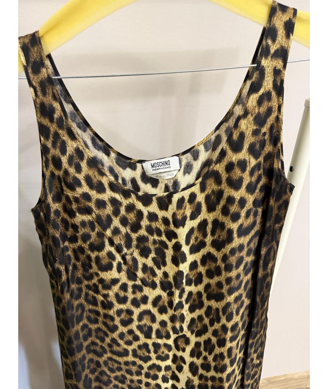 MOSCHINO Коричневое шелковое повседневное платье, фото 3