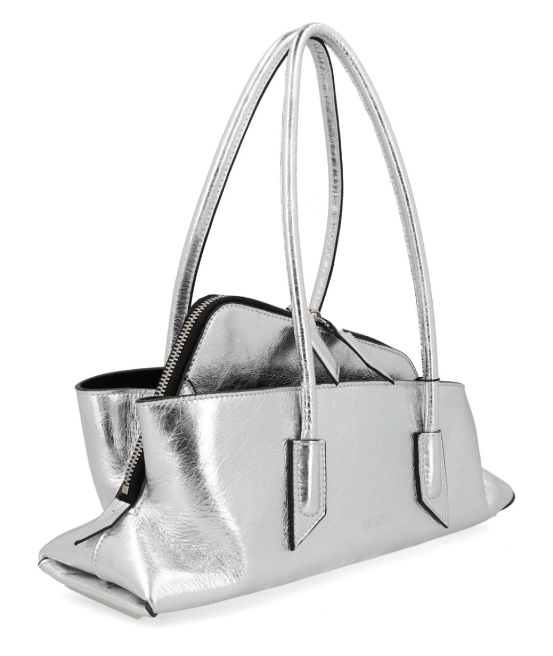 THE ATTICO Серебряная кожаная сумка тоут, фото 3