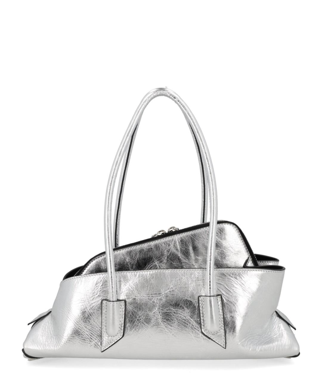 THE ATTICO Серебряная кожаная сумка тоут, фото 2