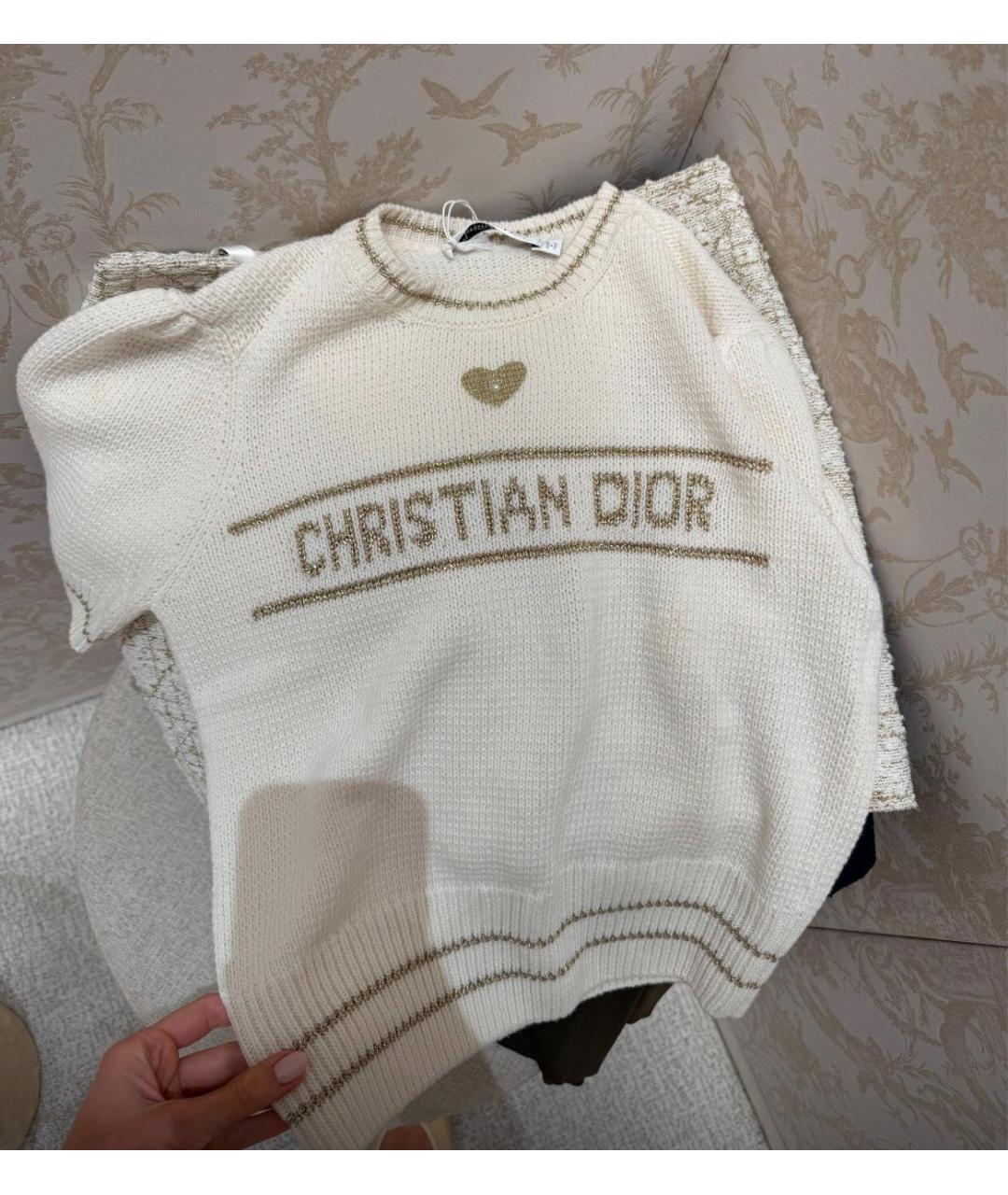 CHRISTIAN DIOR Бежевый джемпер / свитер, фото 2