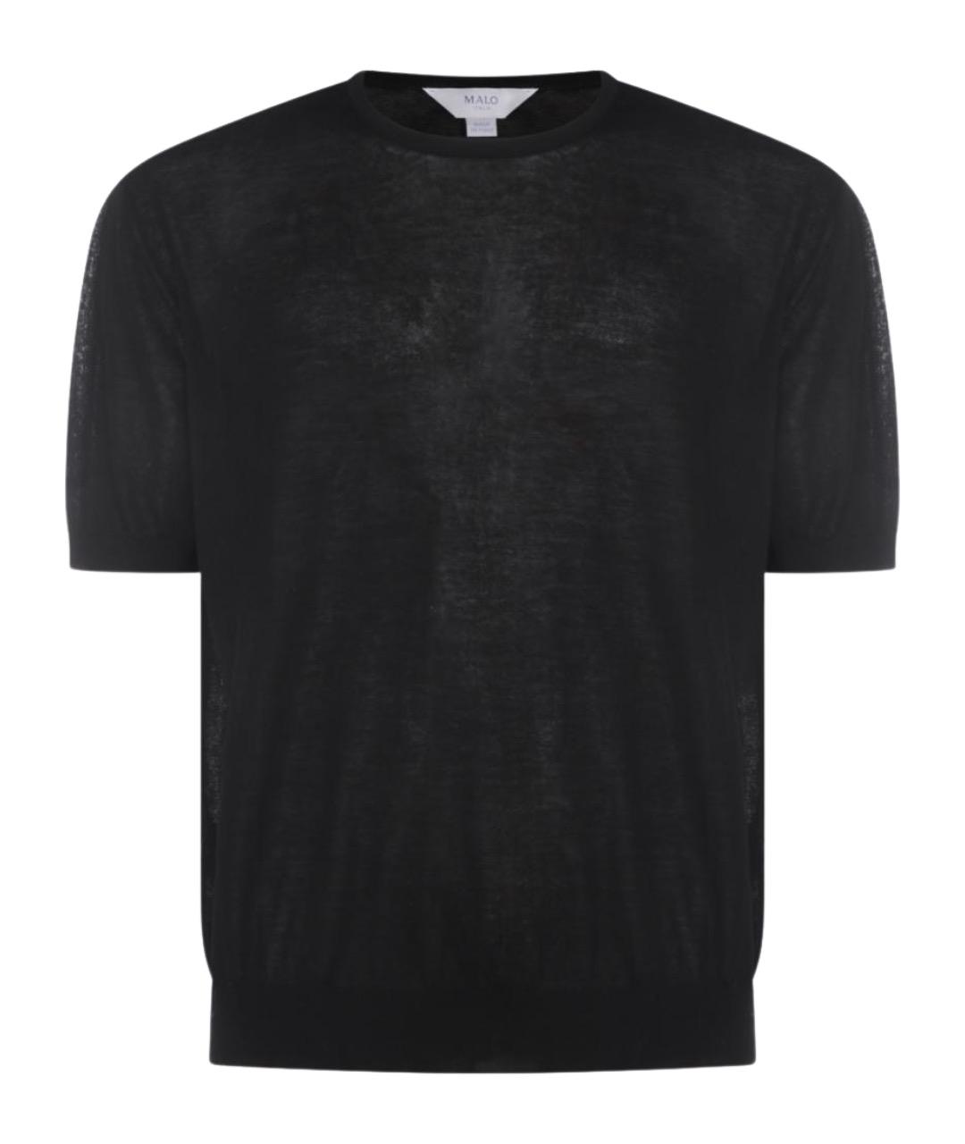 MALO Черная хлопковая футболка, фото 1