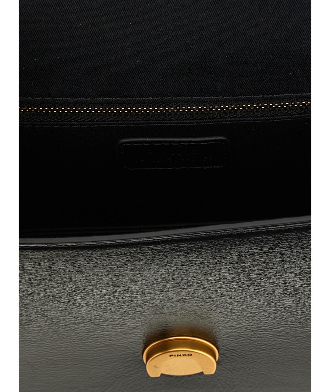 PINKO Черная кожаная сумка через плечо, фото 4