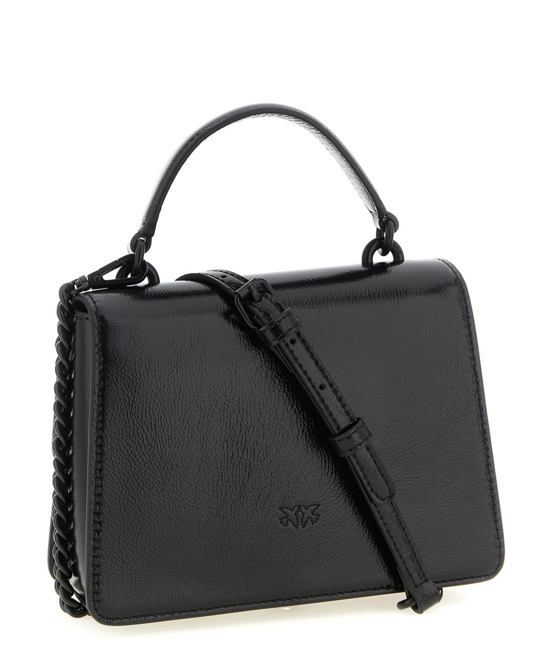 PINKO Черная кожаная сумка через плечо, фото 2