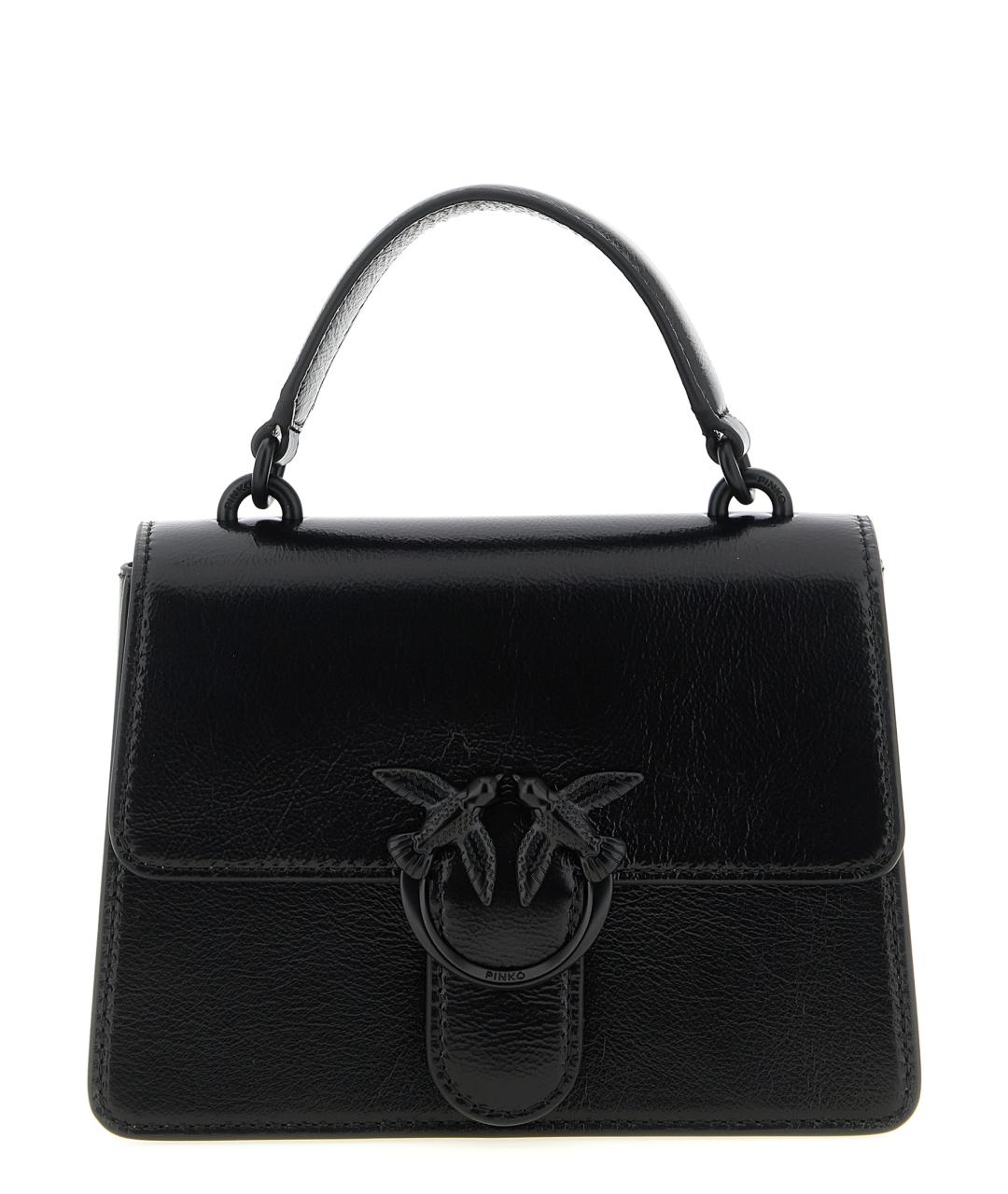 PINKO Черная кожаная сумка через плечо, фото 1