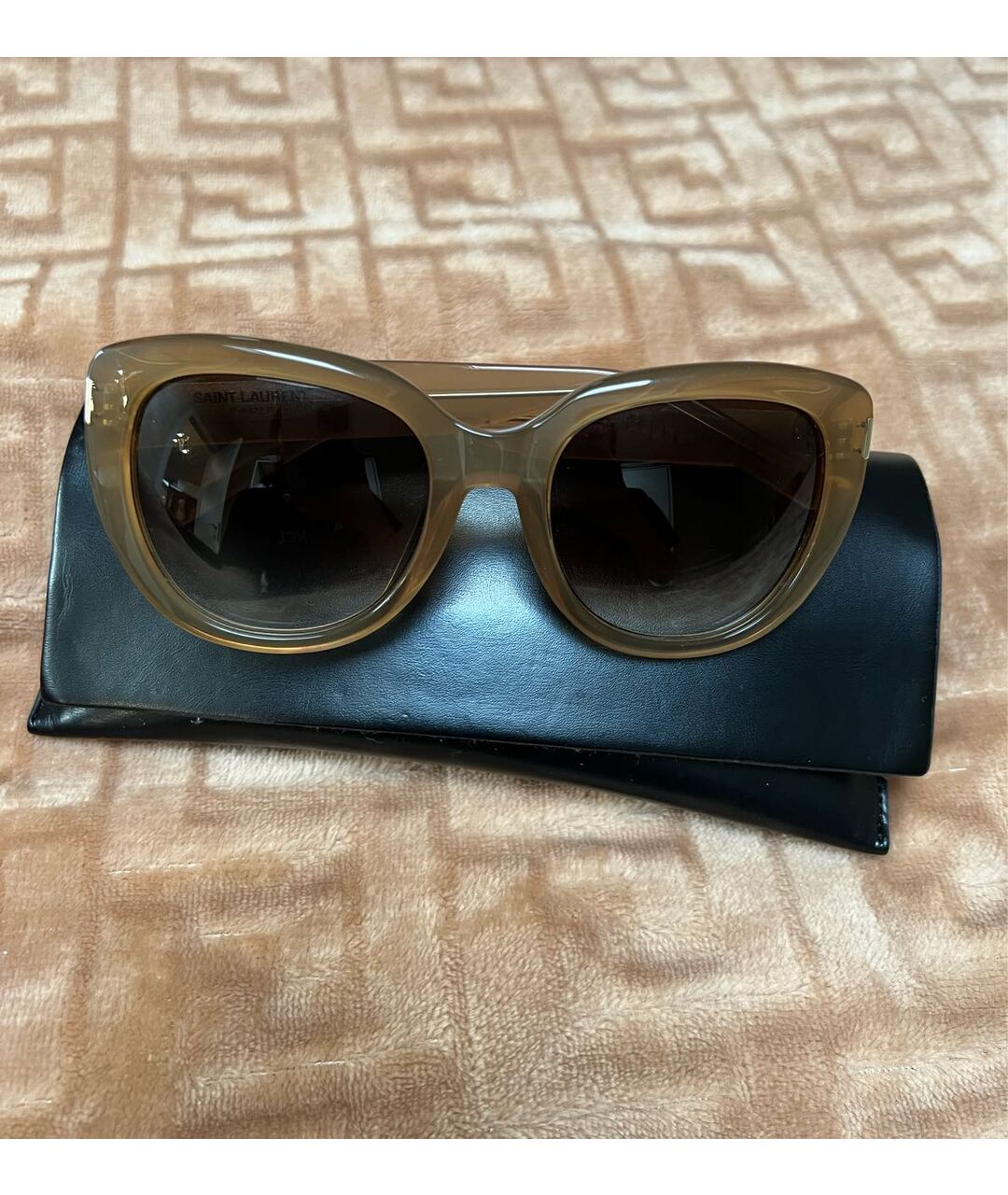 SAINT LAURENT Бежевые солнцезащитные очки, фото 6