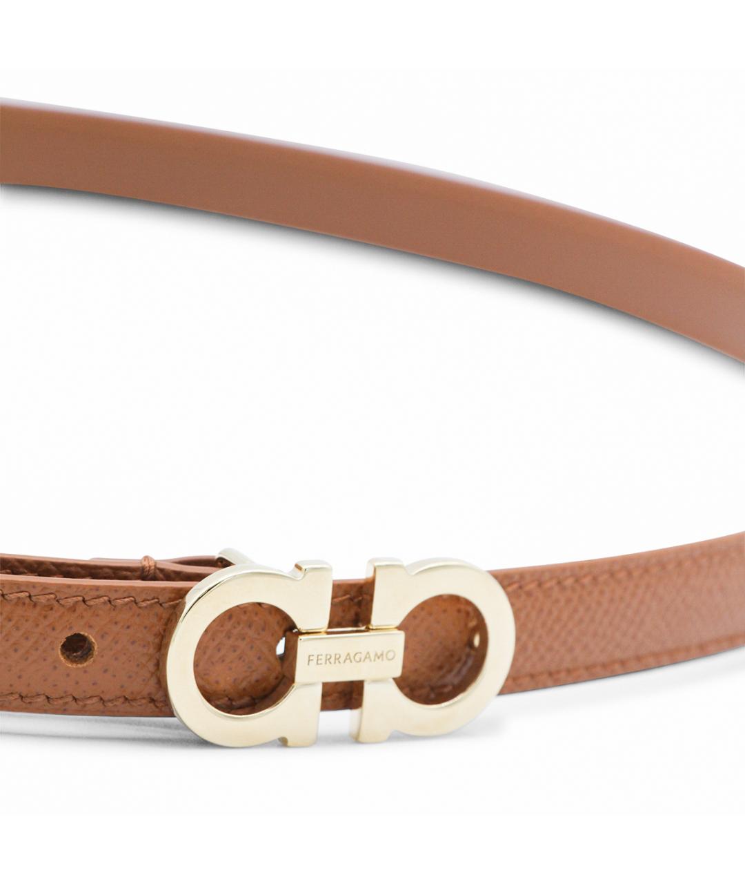 FERRAGAMO Бежевый кожаный ремень, фото 2