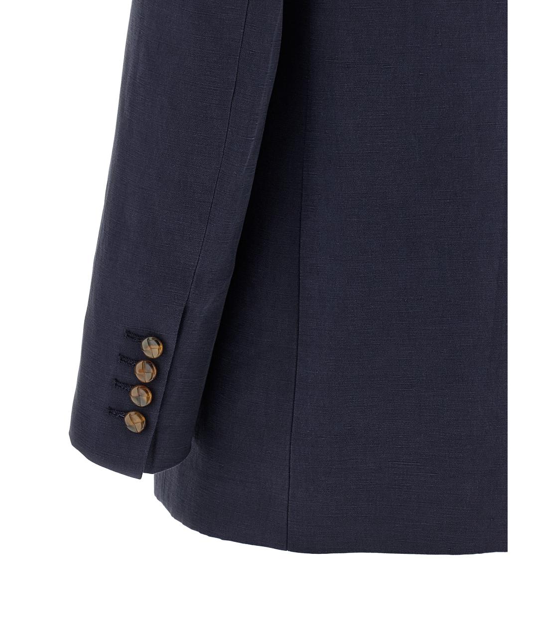 BLAZE MILANO Синий шелковый жакет/пиджак, фото 4