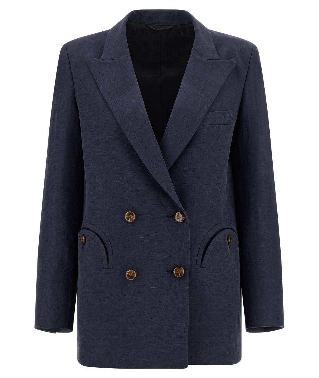 BLAZE MILANO Синий шелковый жакет/пиджак, фото 1