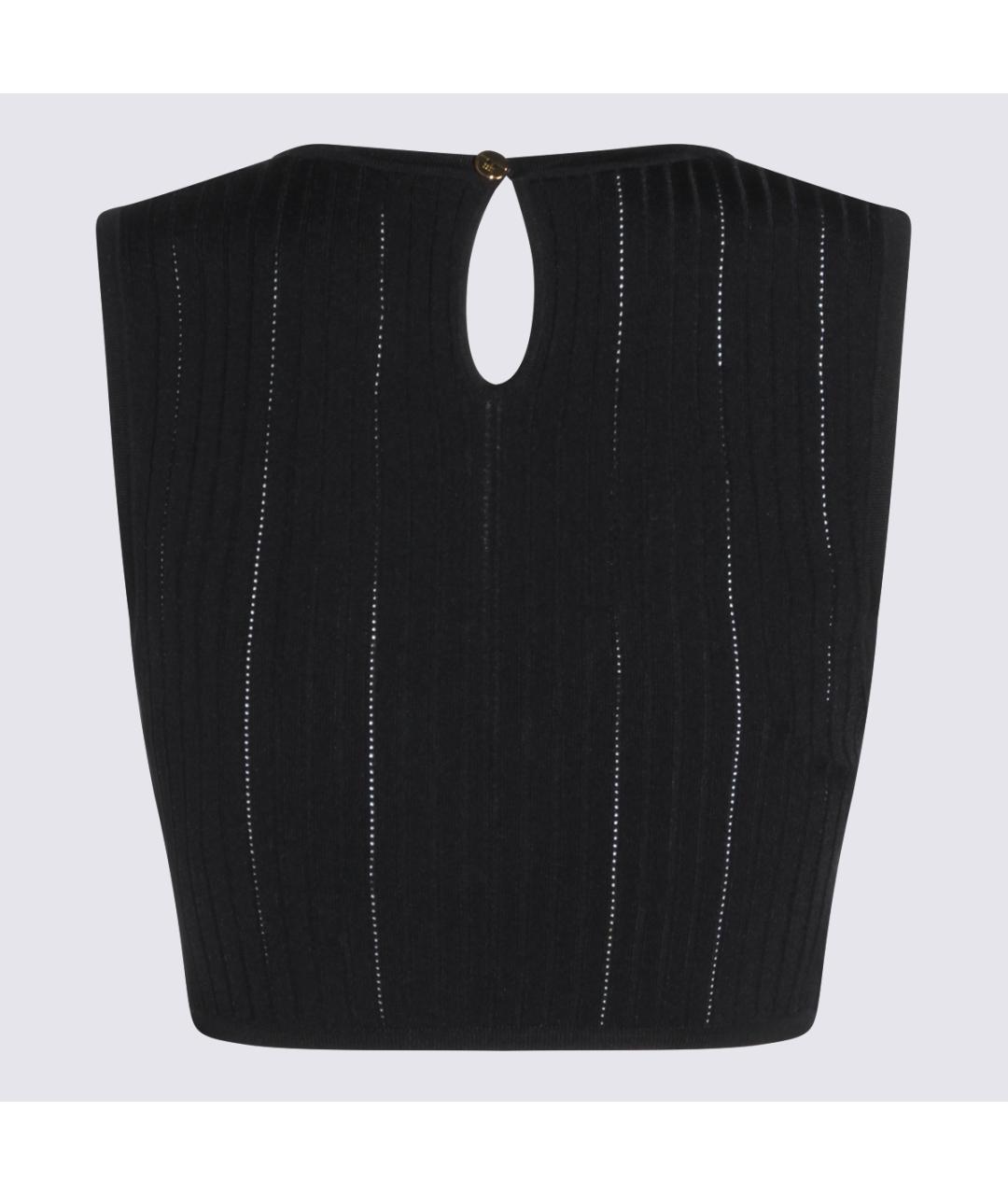 ELISABETTA FRANCHI Черная вискозная майка, фото 2