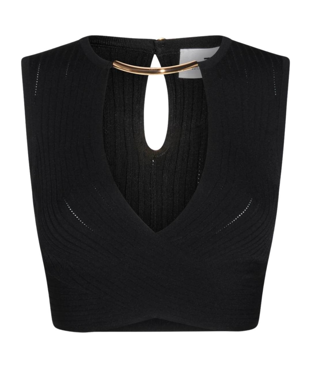 ELISABETTA FRANCHI Черная вискозная майка, фото 1