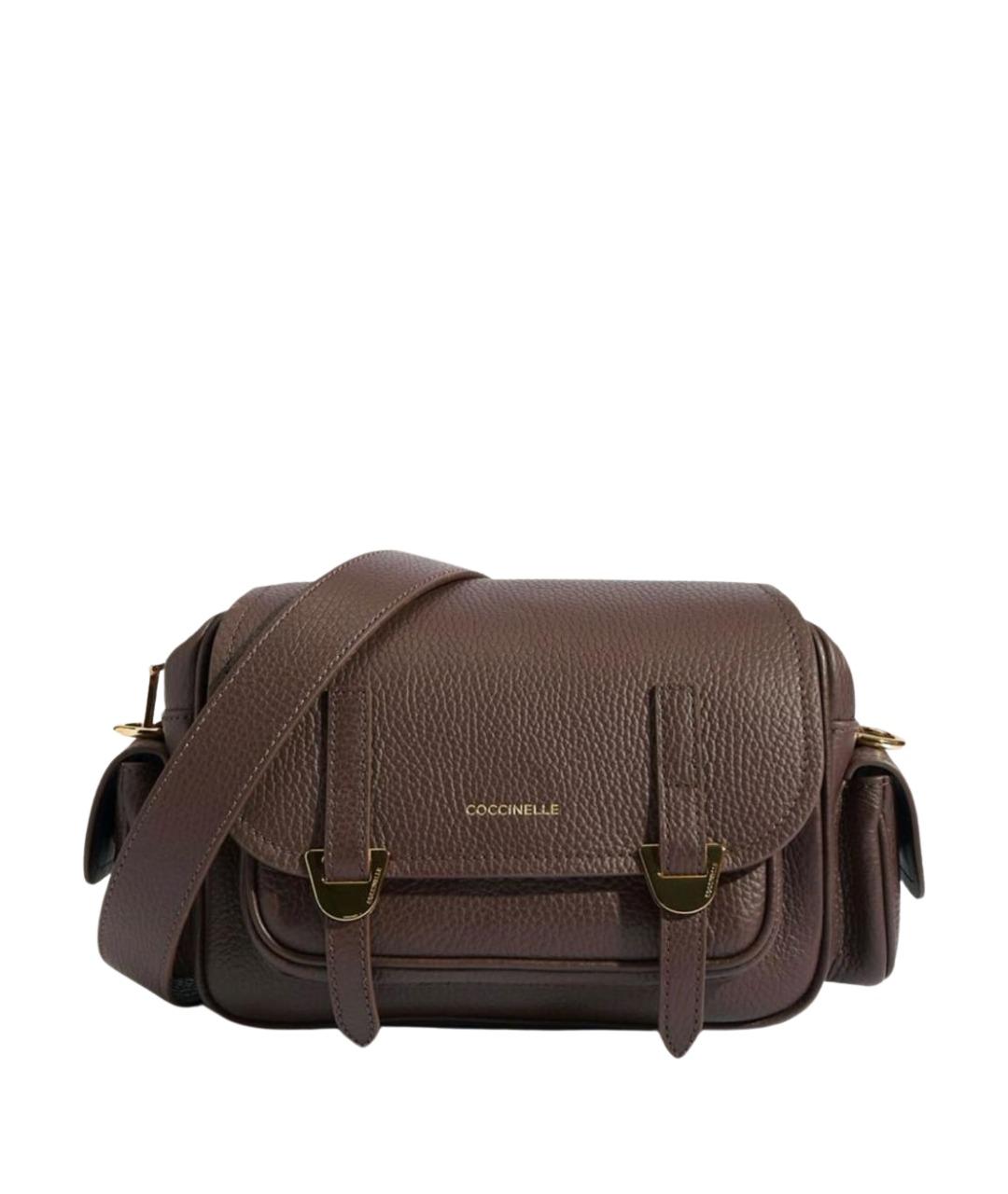 COCCINELLE Коричневая кожаная сумка через плечо, фото 1