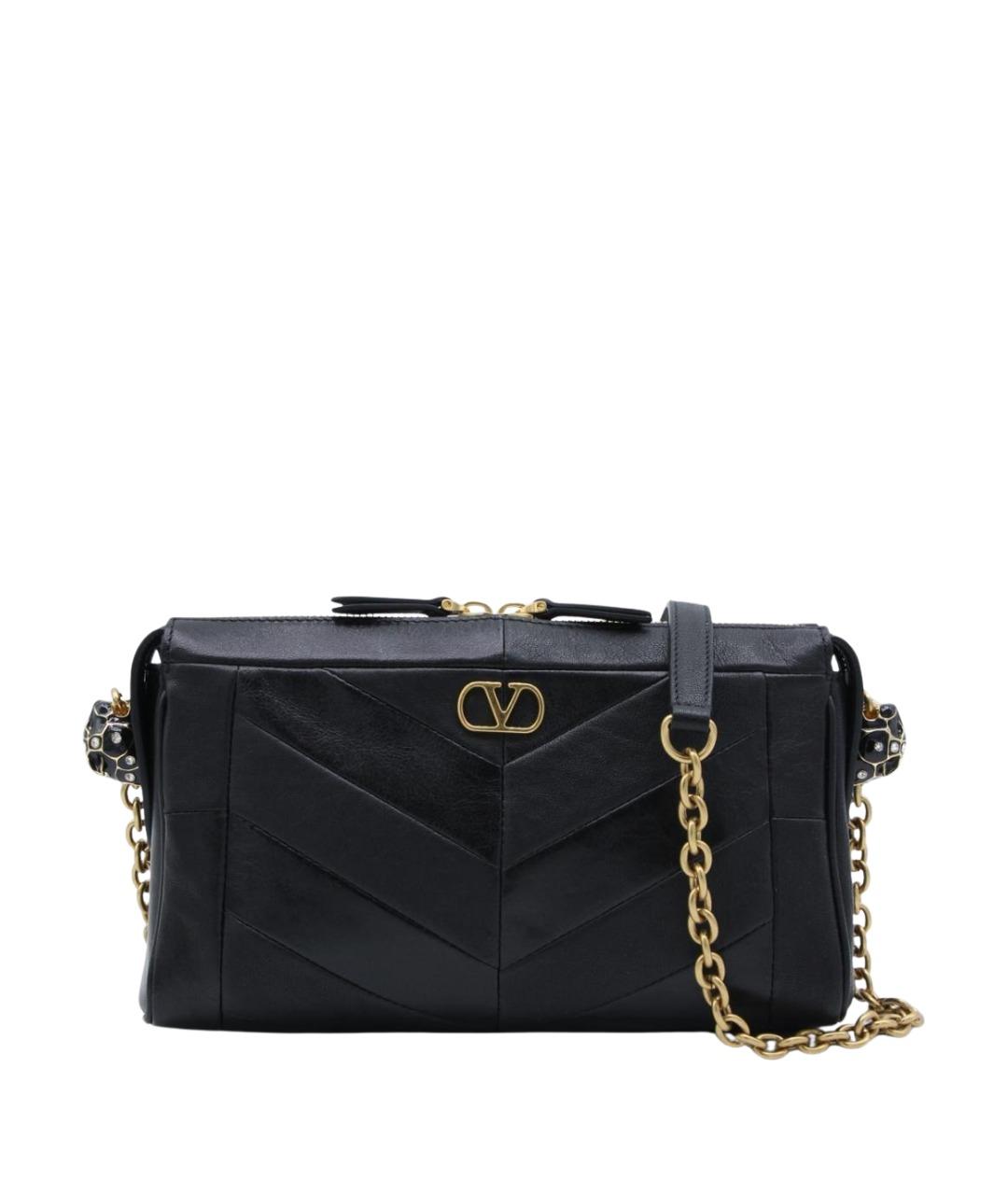 VALENTINO Черная кожаная сумка через плечо, фото 1
