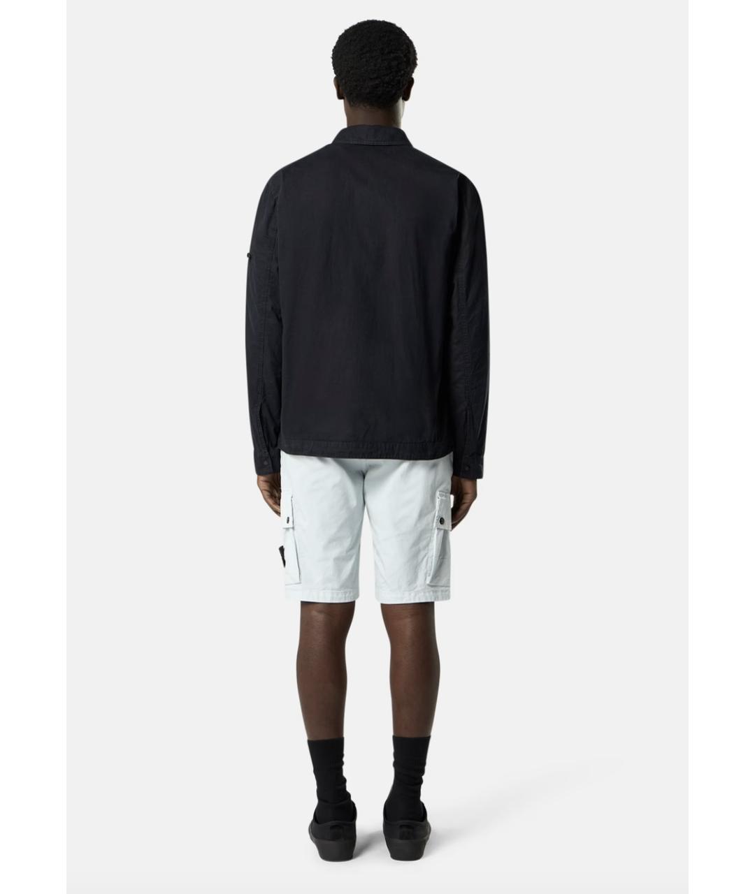 STONE ISLAND Темно-синяя хлопковая кэжуал рубашка, фото 4