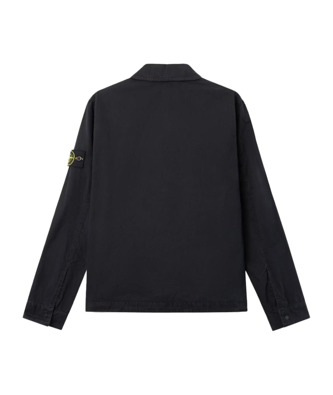 STONE ISLAND Темно-синяя хлопковая кэжуал рубашка, фото 2