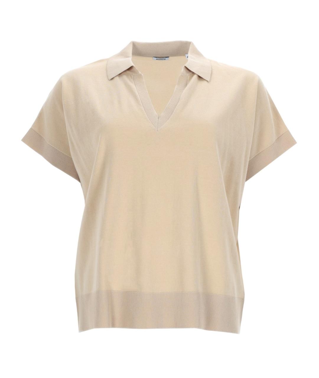 ASPESI Бежевая хлопковая футболка, фото 1