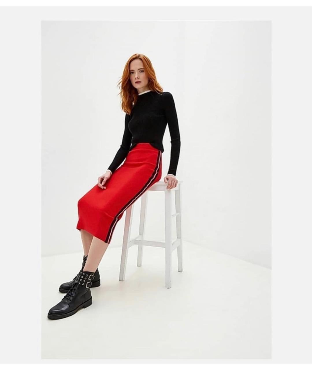 ERMANNO FIRENZE Красный вискозный костюм с юбками, фото 7