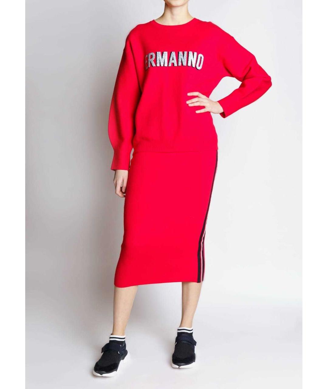 ERMANNO FIRENZE Красный вискозный костюм с юбками, фото 4