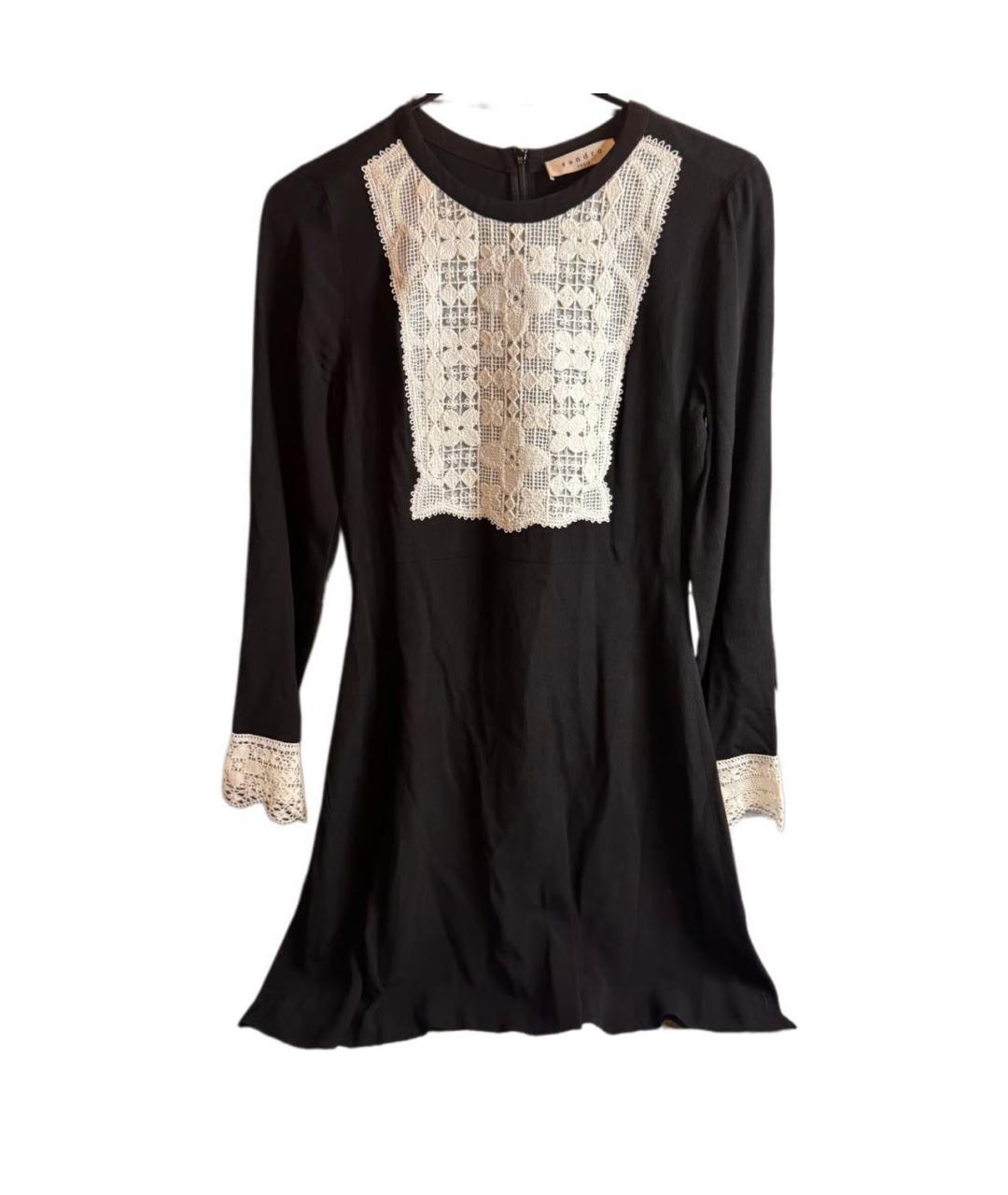 SANDRO Черное полиэстеровое повседневное платье, фото 6