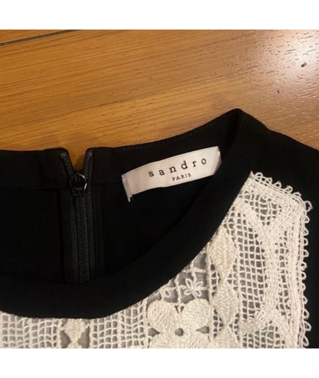 SANDRO Черное полиэстеровое повседневное платье, фото 4