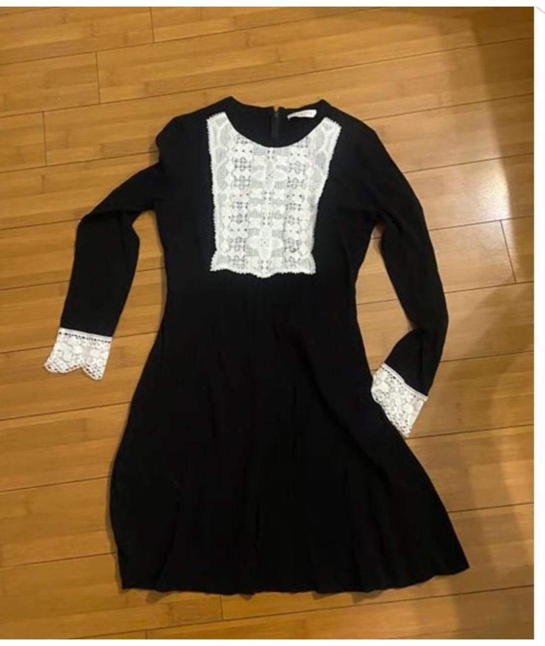 SANDRO Черное полиэстеровое повседневное платье, фото 2