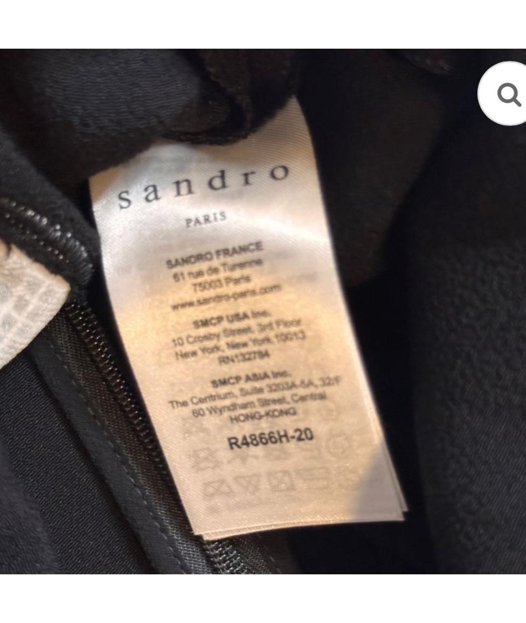 SANDRO Черное полиэстеровое повседневное платье, фото 5