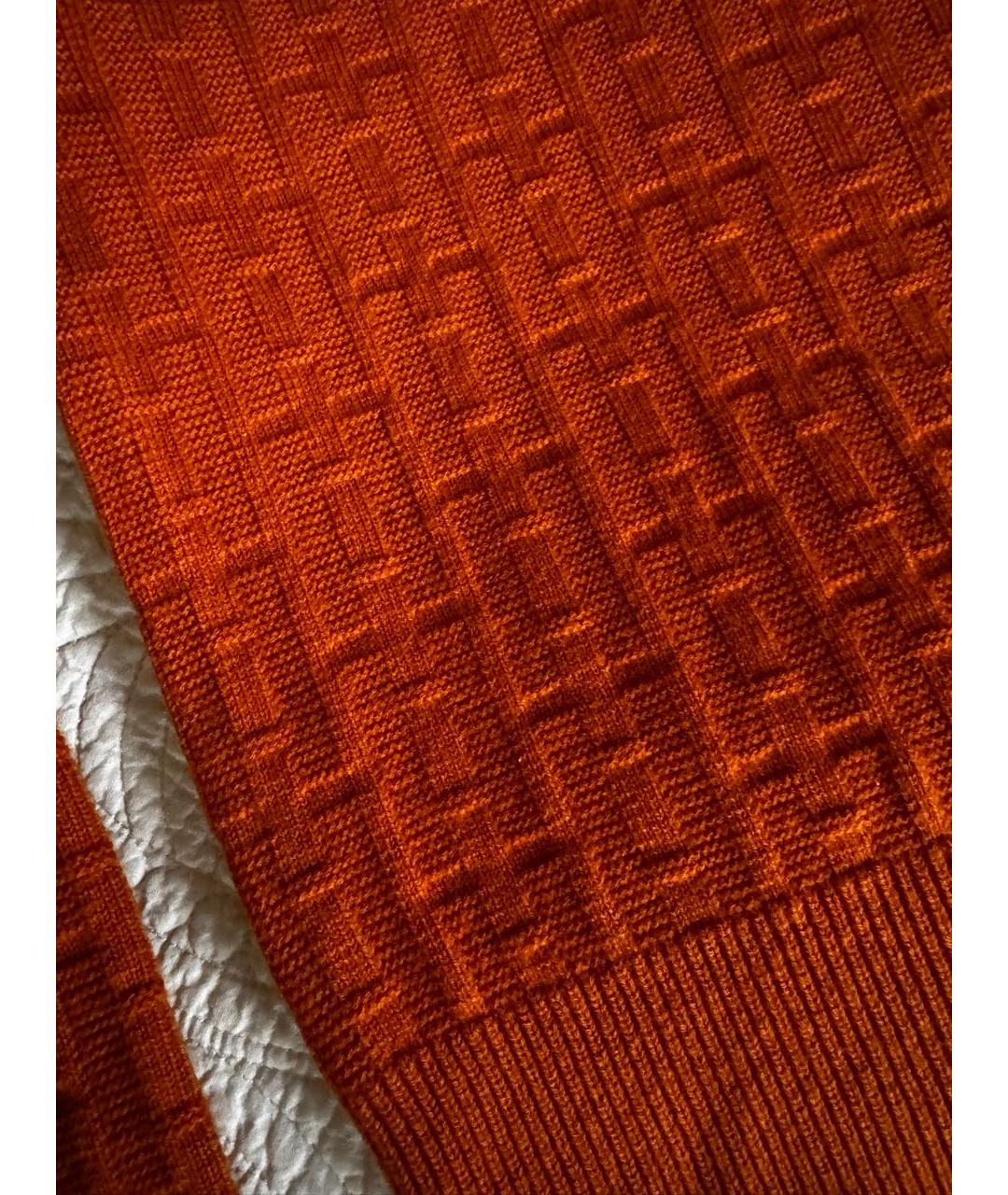 HERMES Оранжевый шерстяной кардиган, фото 4