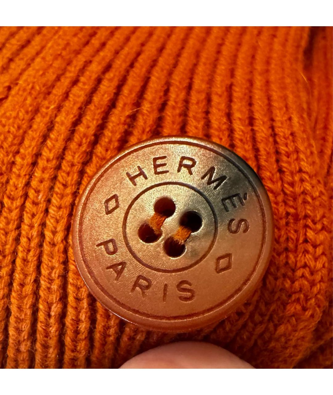 HERMES Оранжевый шерстяной кардиган, фото 3