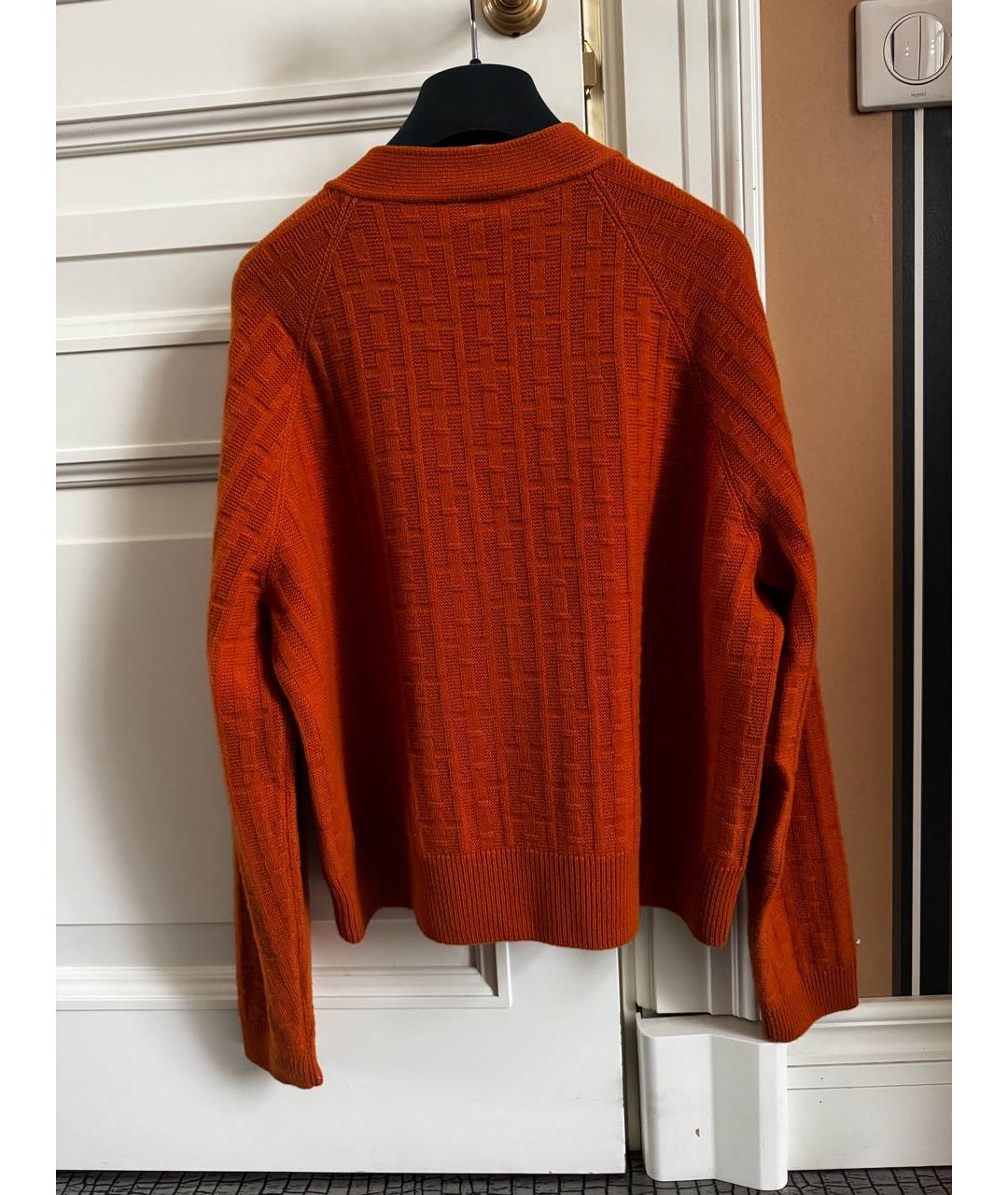 HERMES Оранжевый шерстяной кардиган, фото 2