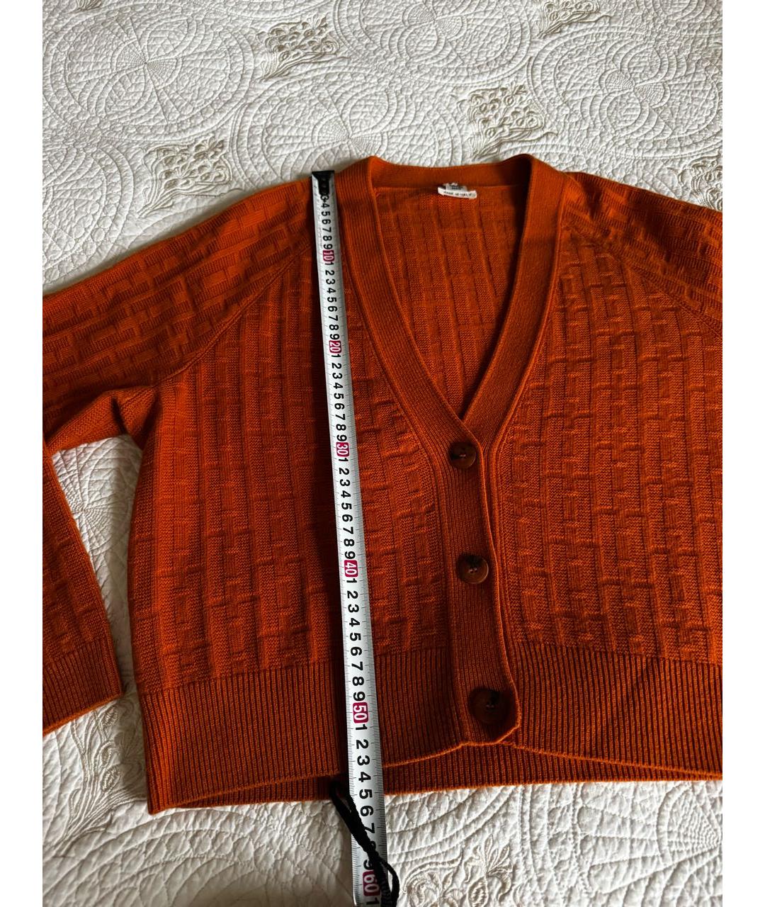 HERMES Оранжевый шерстяной кардиган, фото 6