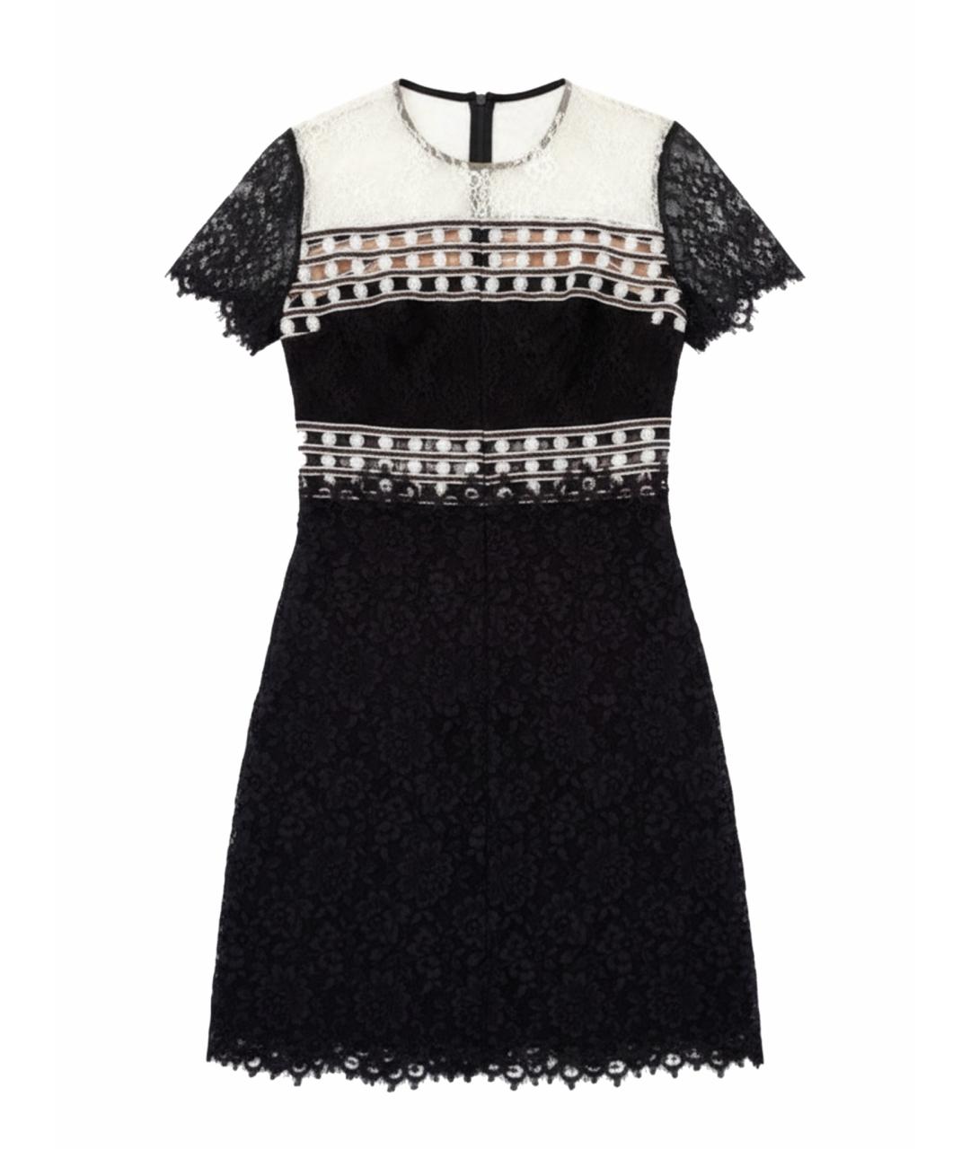 SANDRO Черное кружевное коктейльное платье, фото 1
