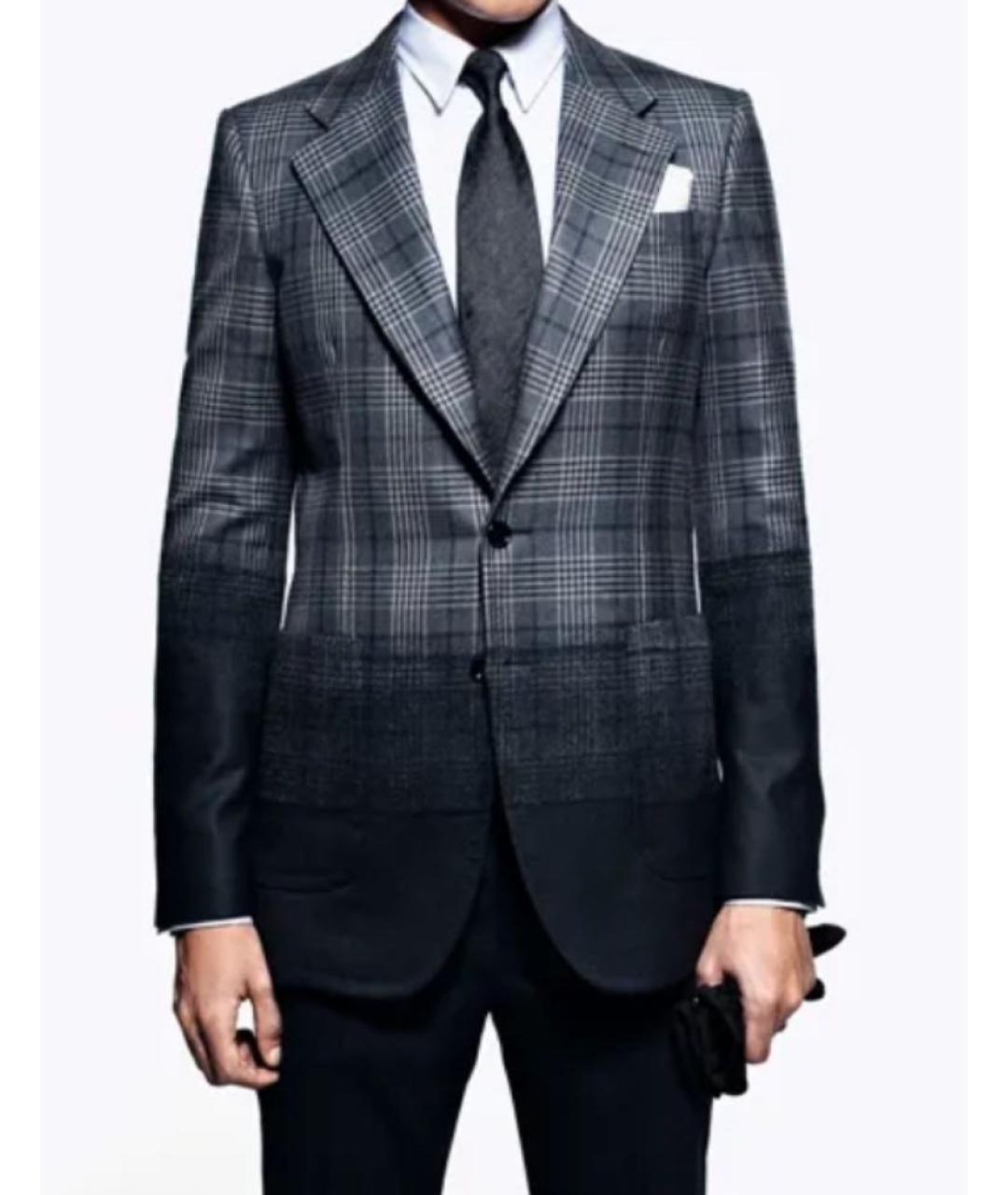 ALEXANDER MCQUEEN Серый шерстяной пиджак, фото 8