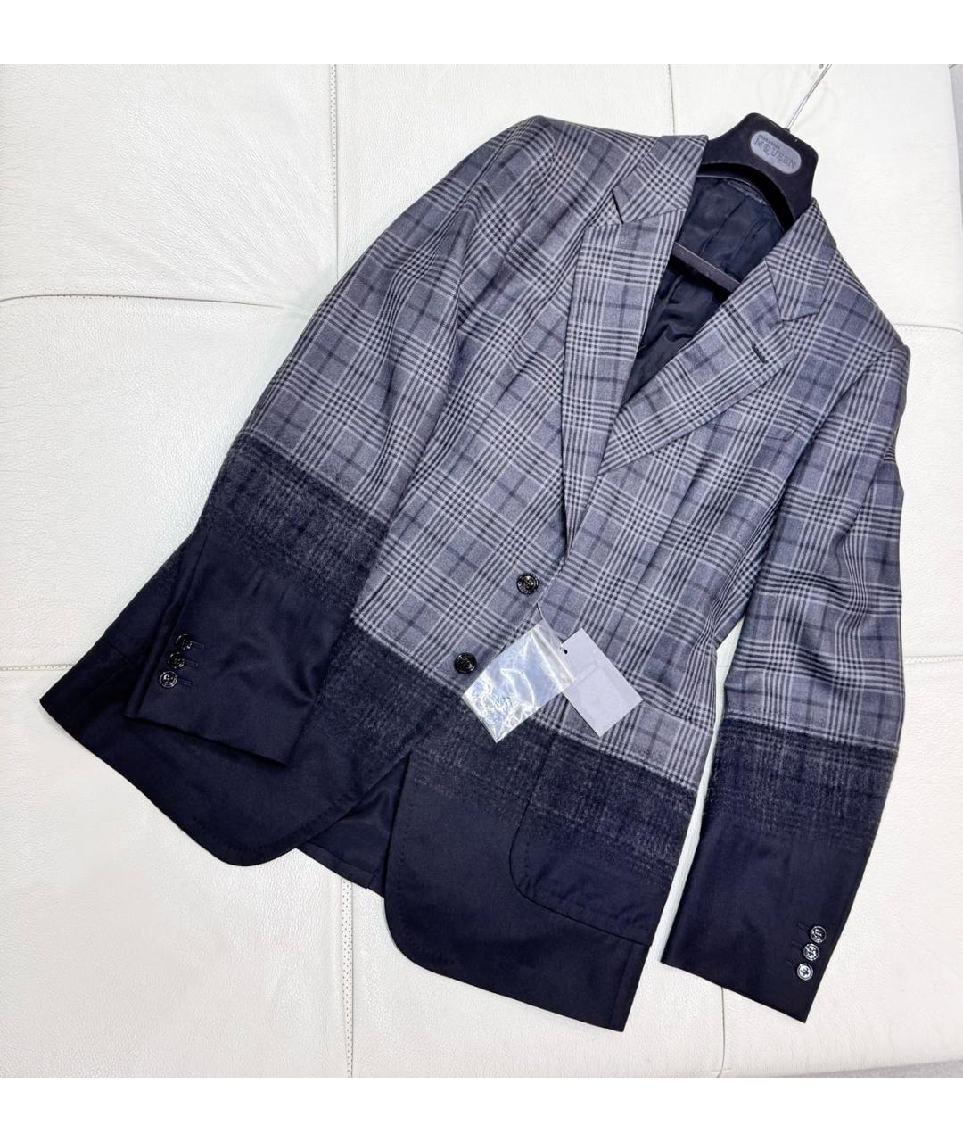 ALEXANDER MCQUEEN Серый шерстяной пиджак, фото 3