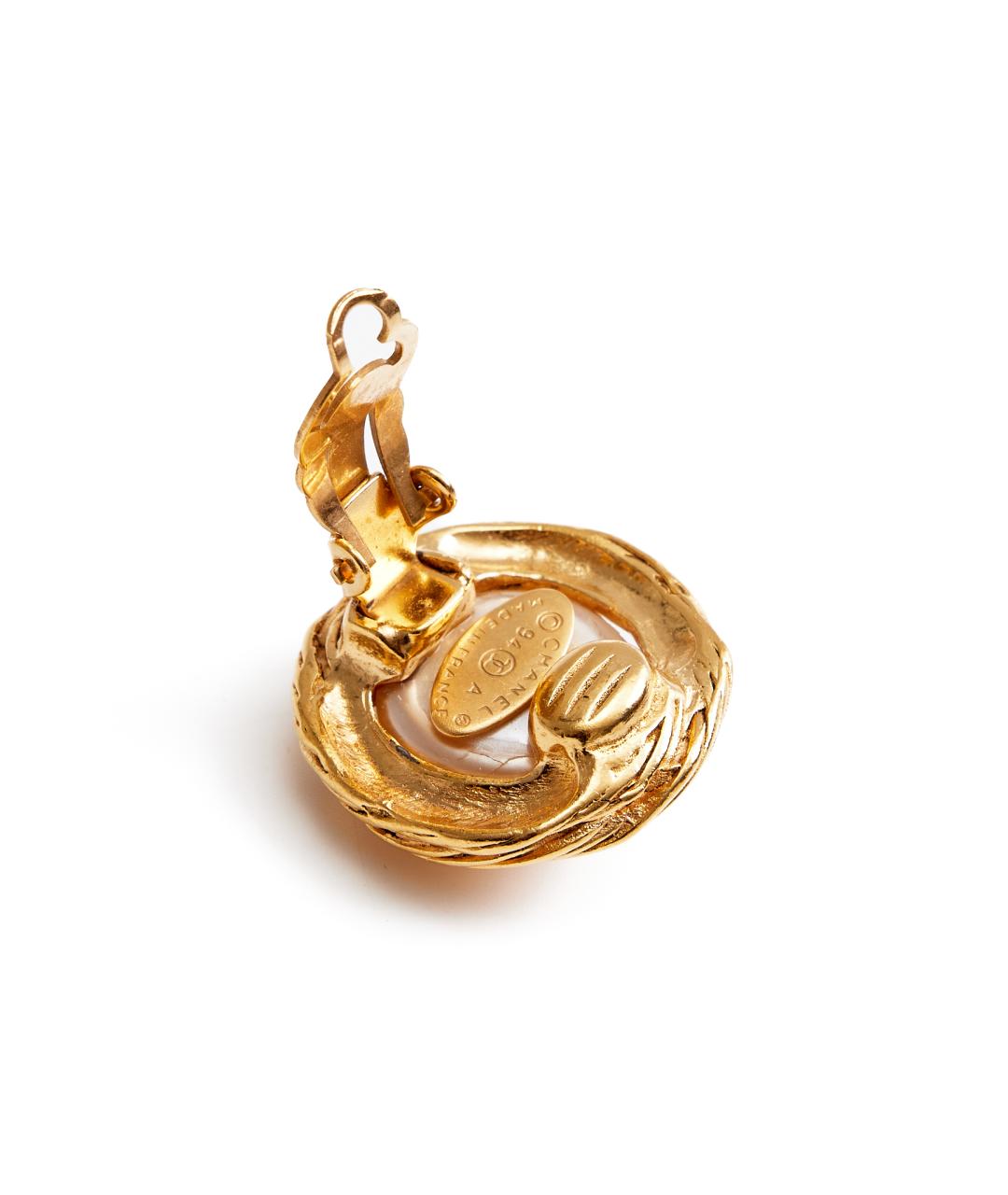 CHANEL Золотые металлические клипсы, фото 4