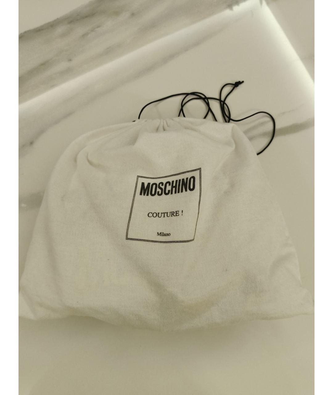 MOSCHINO Белая кожаная сумка через плечо, фото 7