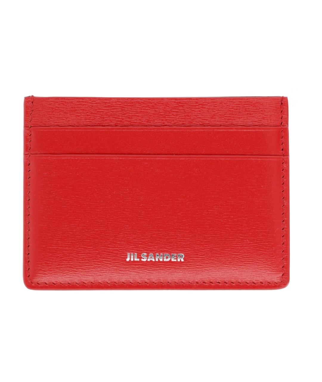 JIL SANDER Красный кожаный кардхолдер, фото 1