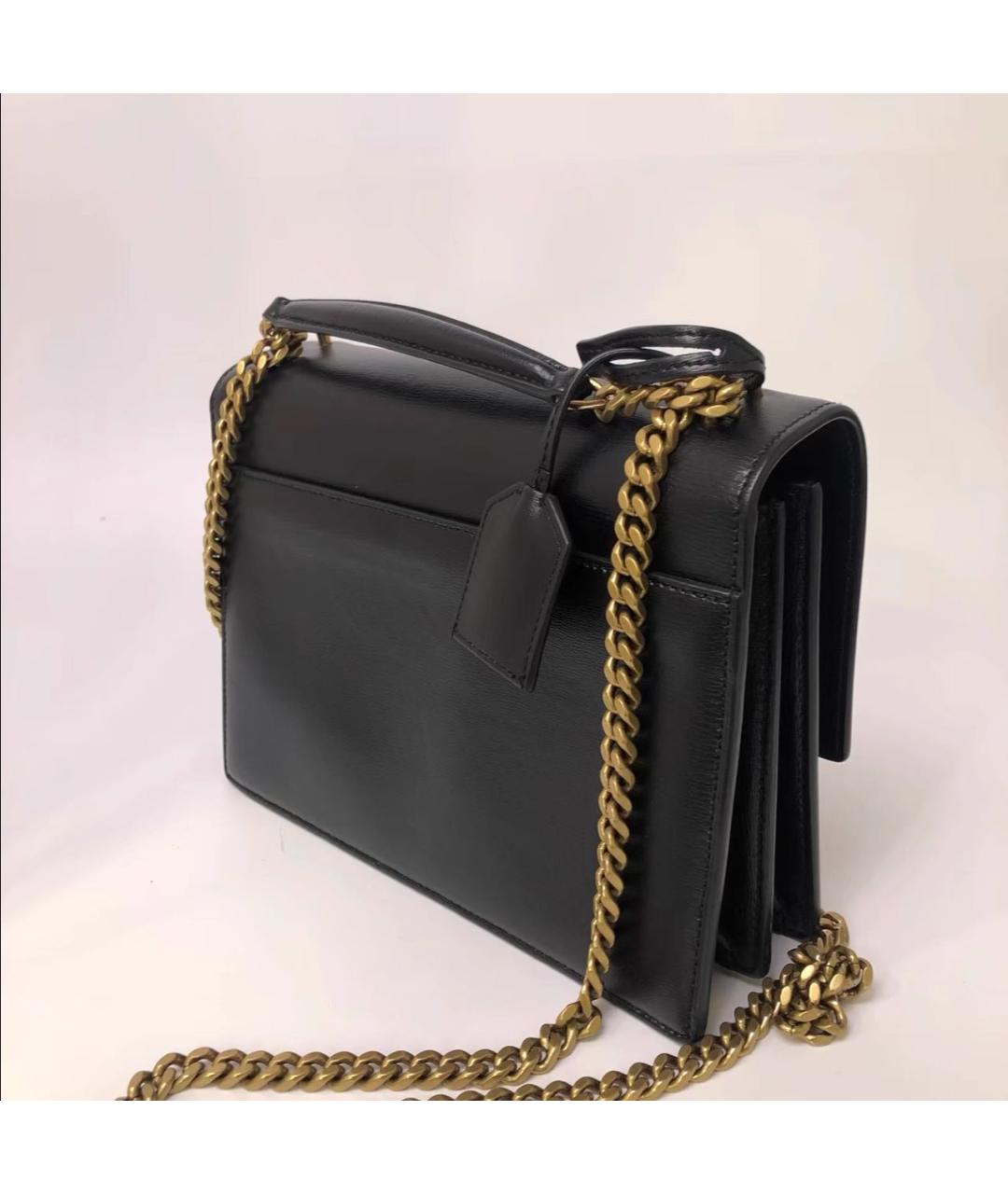 SAINT LAURENT Черная кожаная сумка через плечо, фото 6