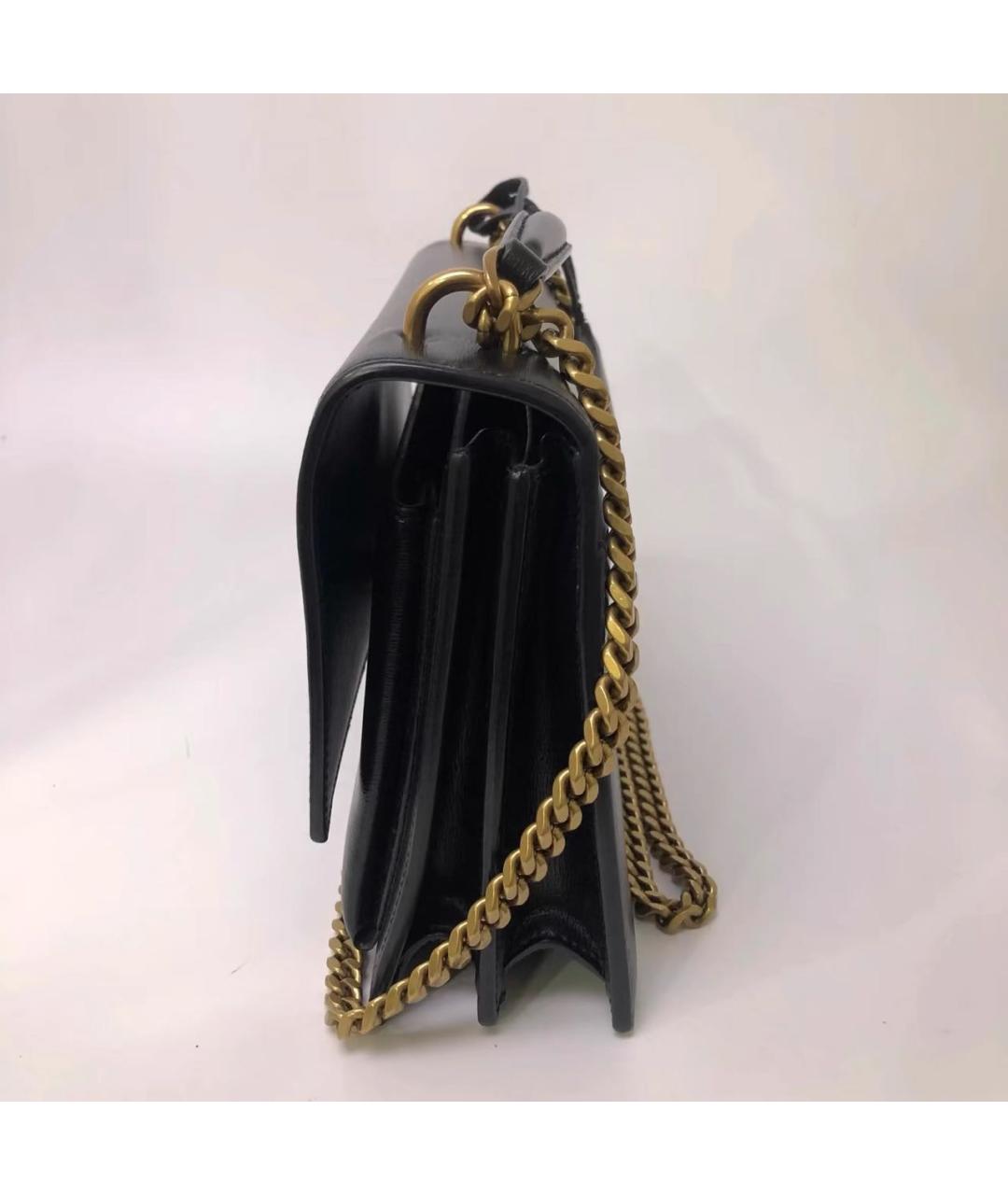 SAINT LAURENT Черная кожаная сумка через плечо, фото 7