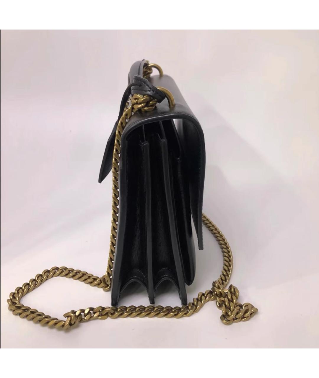 SAINT LAURENT Черная кожаная сумка через плечо, фото 4