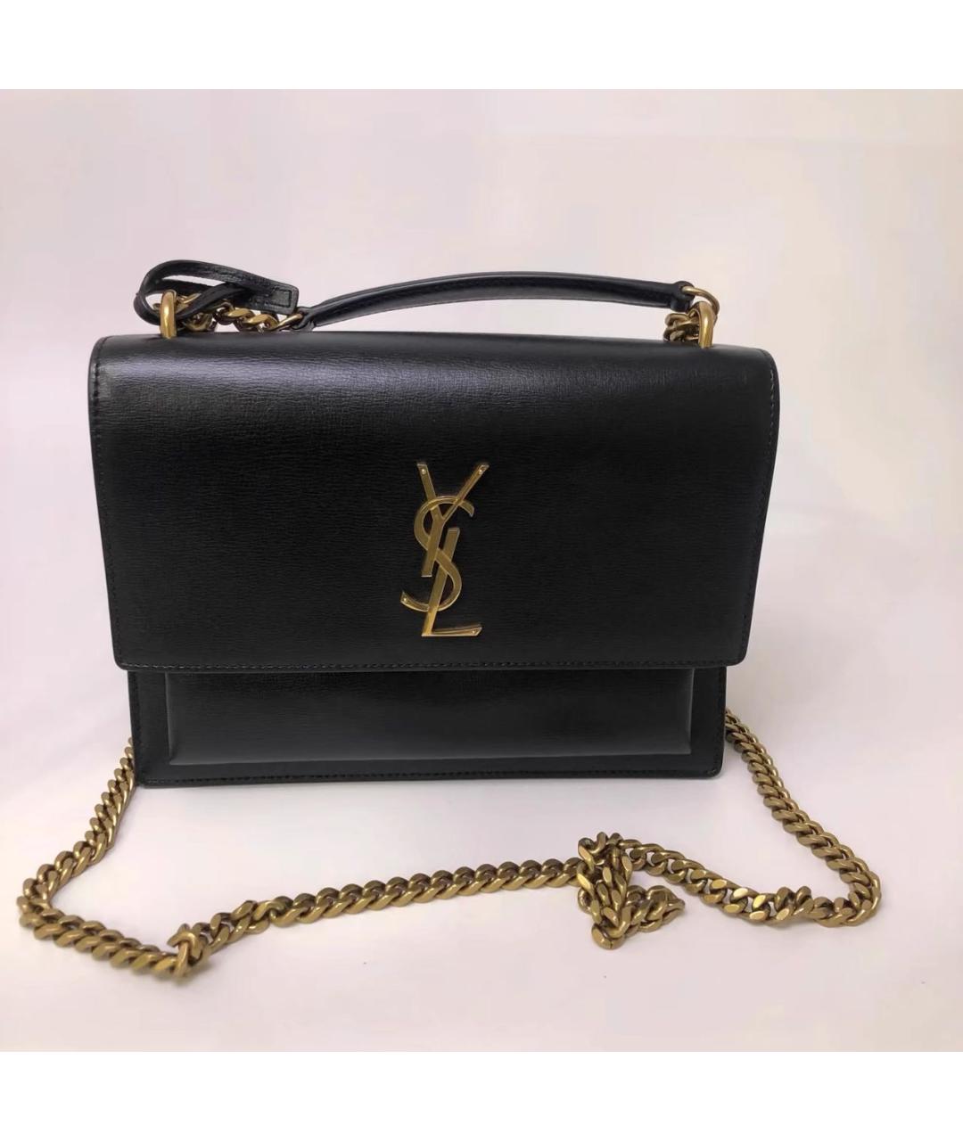 SAINT LAURENT Черная кожаная сумка через плечо, фото 10