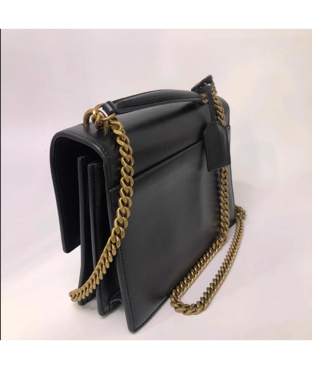 SAINT LAURENT Черная кожаная сумка через плечо, фото 8