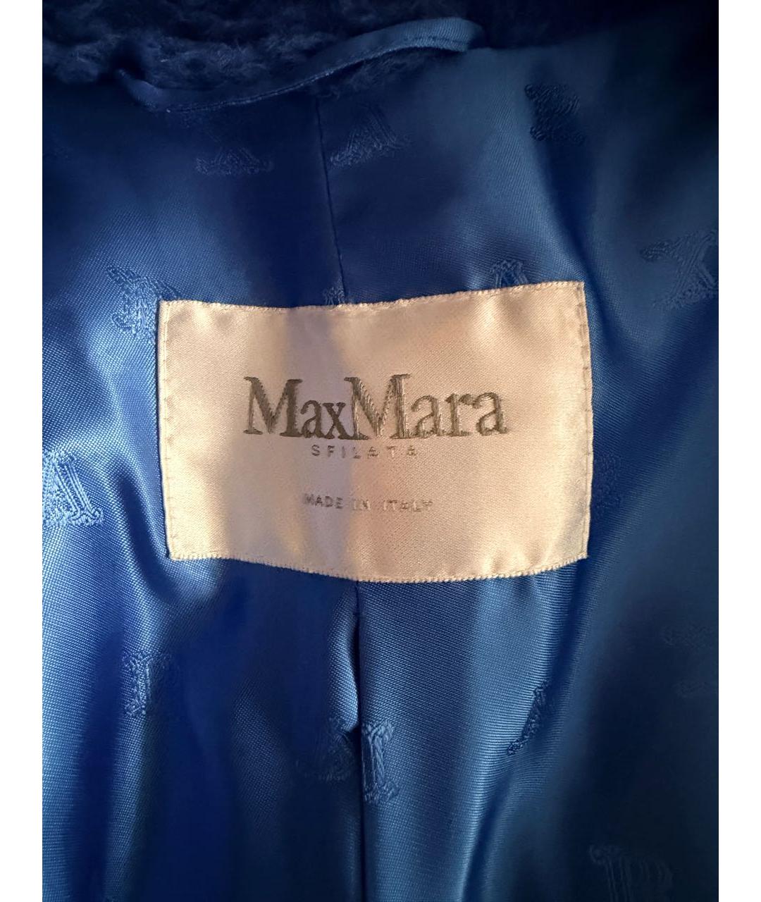 MAX MARA Синее шерстяное пальто, фото 3