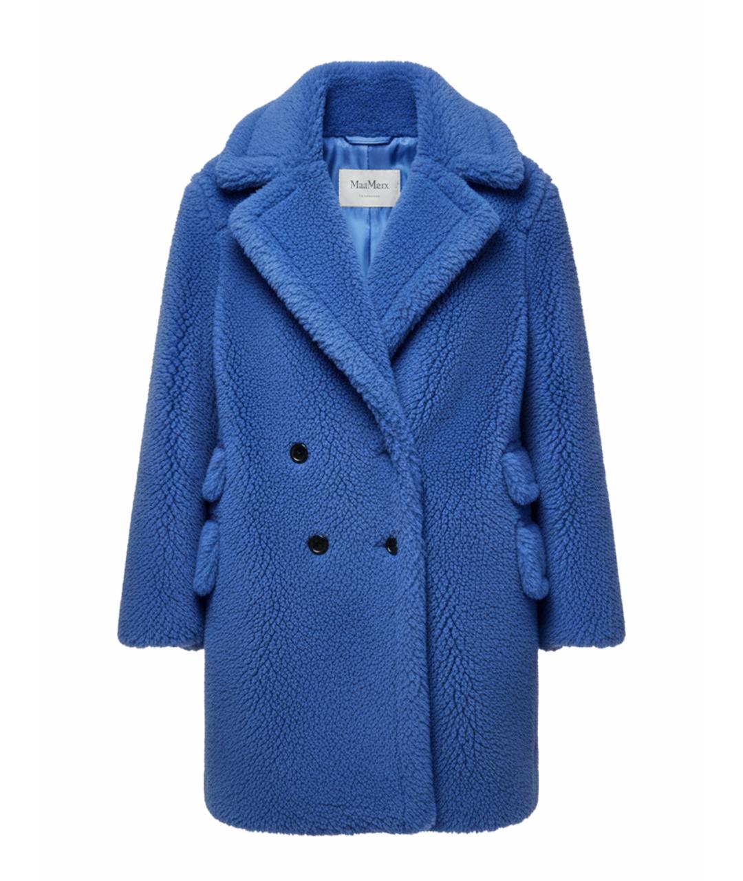 MAX MARA Синее шерстяное пальто, фото 1