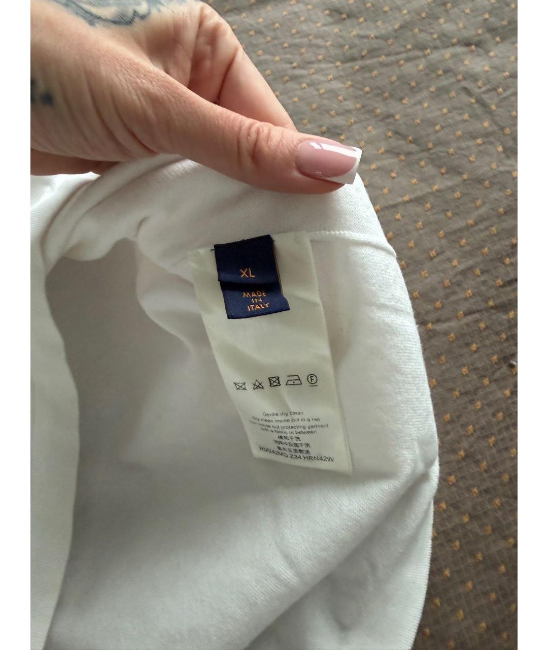 LOUIS VUITTON Белая хлопковая футболка, фото 5