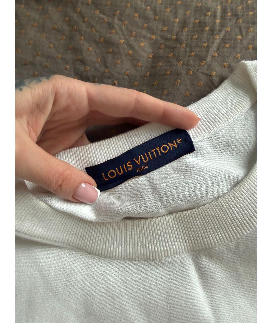 LOUIS VUITTON Белая хлопковая футболка, фото 3