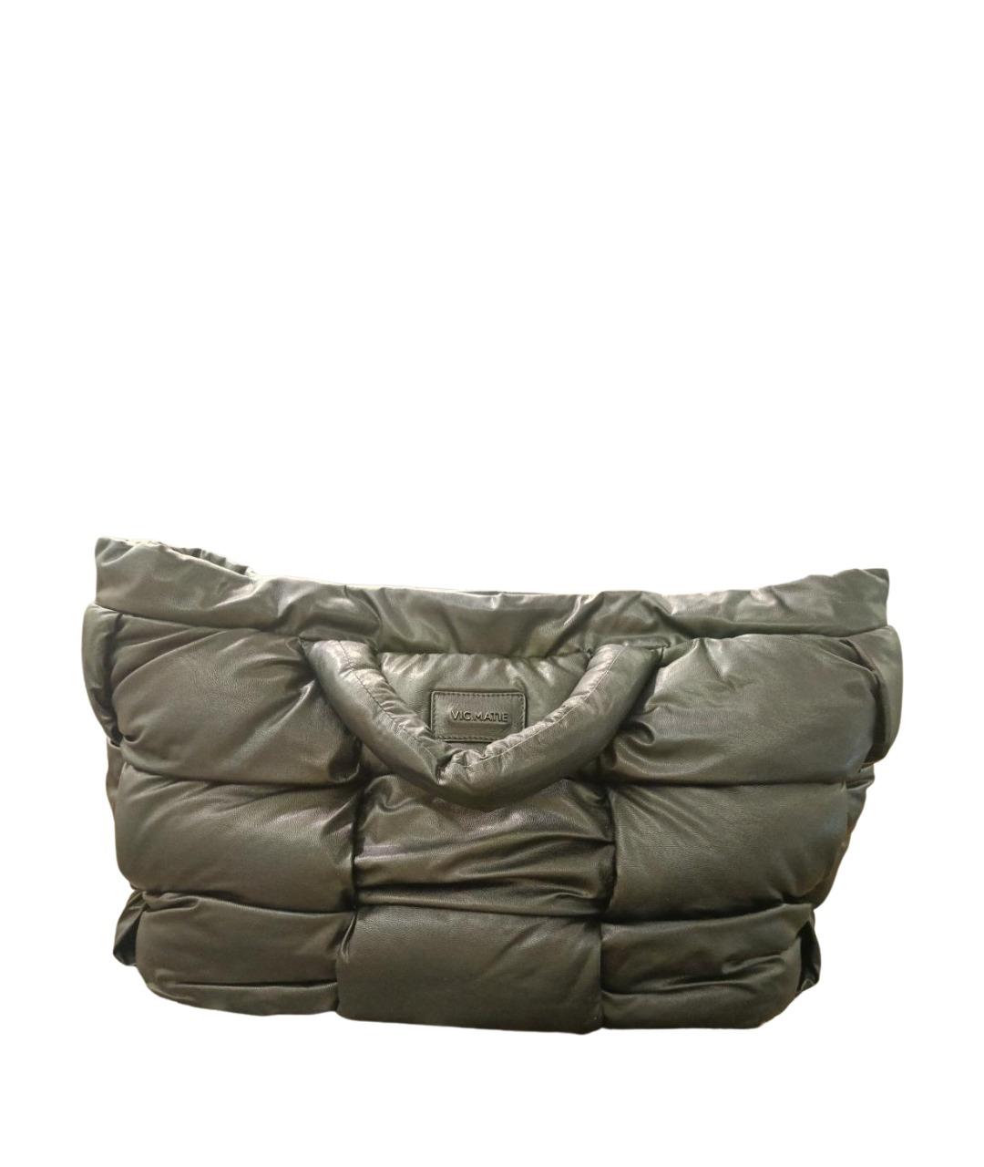 VIC MATIE Черная кожаная сумка тоут, фото 1