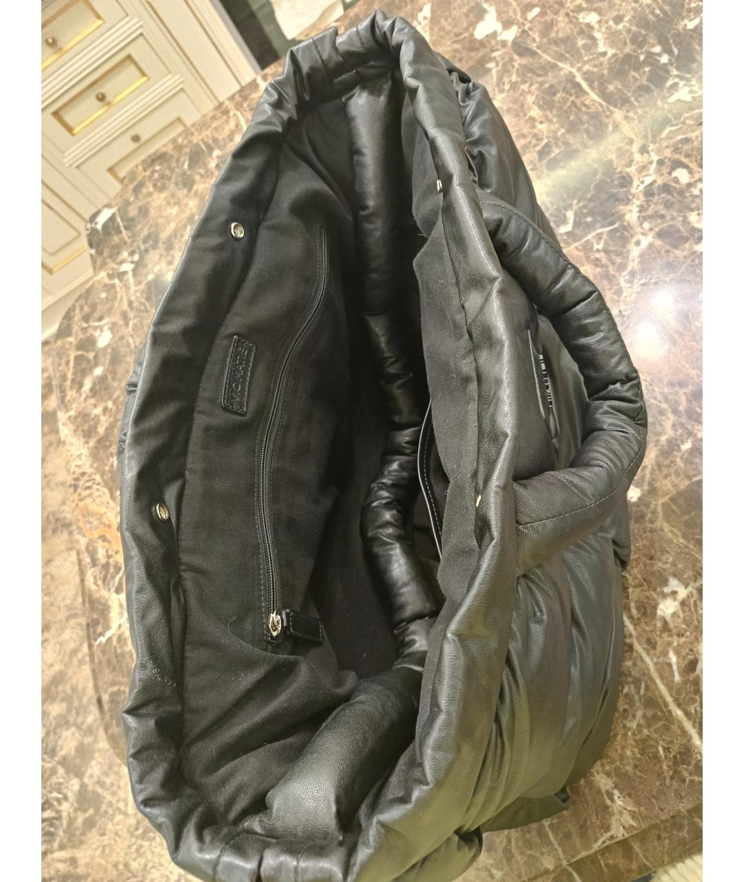 VIC MATIE Черная кожаная сумка тоут, фото 4