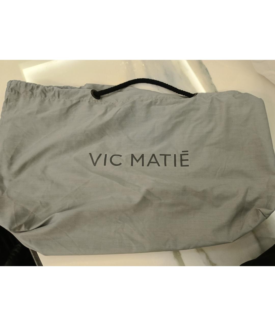 VIC MATIE Черная кожаная сумка тоут, фото 7